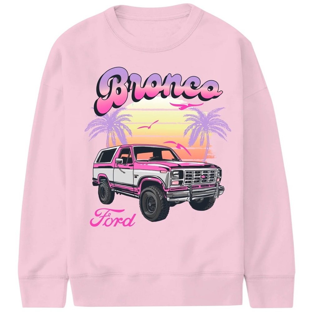 Ford Pink Girl’s Bronco Graphic Sweater